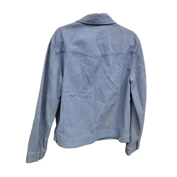 Marc Jacobs Jean Jacket Mens Blue Striped Button Pockets Collar Cotton 25" M - Picture 2 of 8